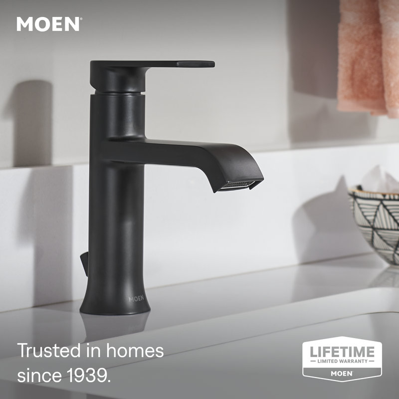 Matte black one-handle high arc bathroom faucet, Matte Black