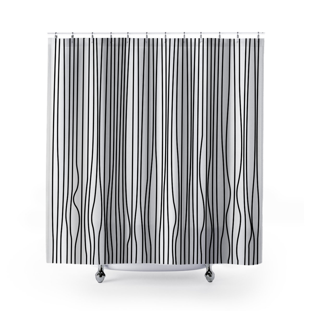 Coco Polyester Shower Curtain, Black