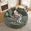 Fauteuil inclinable rond en velours côtelé de 78,5 pouces, convertible en deux fauteuils inclinables, canapé-lit 2 en 1 et coussins décoratifs avec cinq coussins décoratifs-115182540