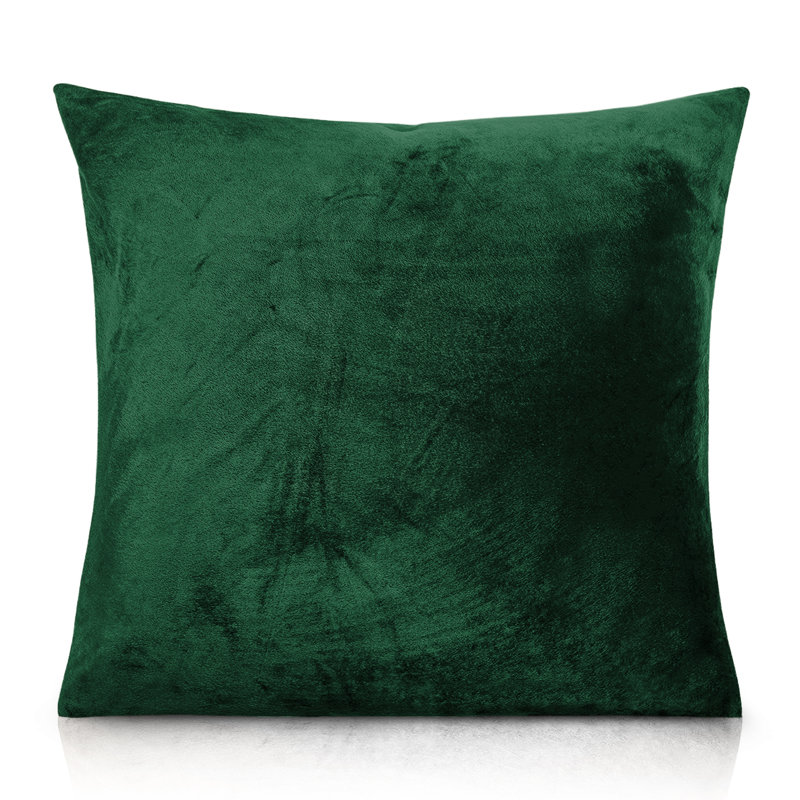 Aspire Homeware Square Plain Velvet Scatter Cushion Cover, Dark Green, Pack of 2