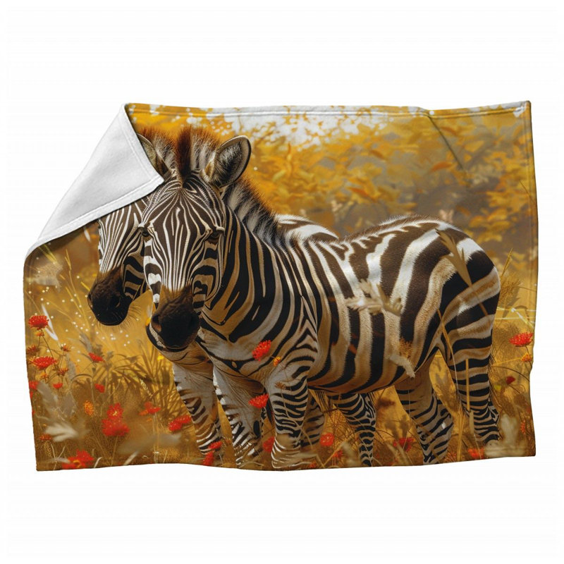 Zebra Animal Bathroom Machine Printed Throw Blanket, 50" W x 60" L