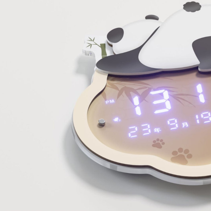 Horloge murale Panda, jolie décoration murale silencieuse, décoration murale créative pour chambre d'enfant, décoration de chambre d'enfant