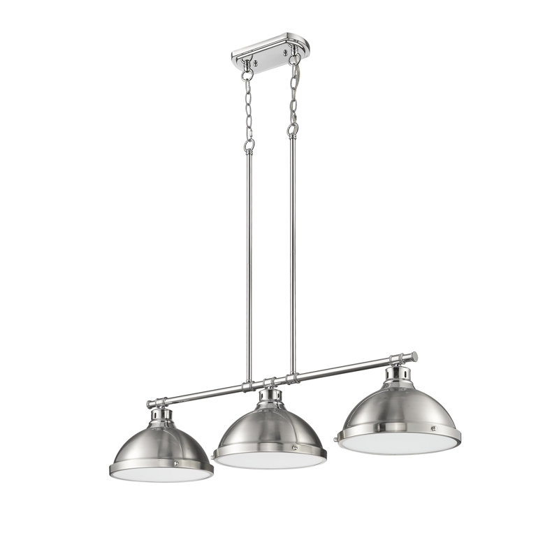 Laramy 3-Light Linear Pendant, Pewer, Chrome