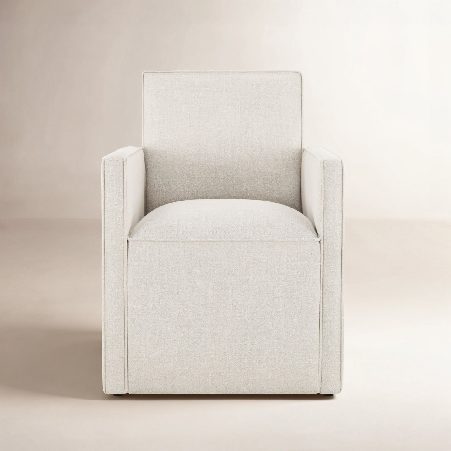 Henley Caster Wheel Dining Armchair, Performance Linen Effie Linen