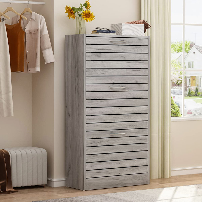 Armoire de rangement pour chaussures 22 Bennes, gris