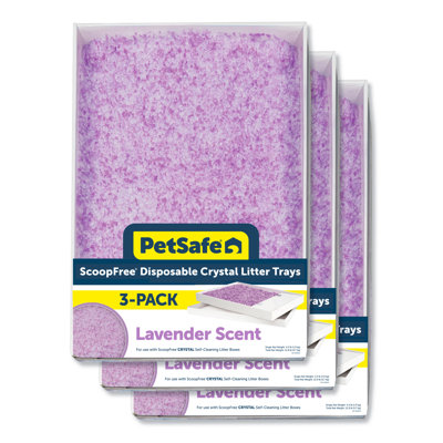 PetSafe ScoopFree Crystal Disposable Litter Trays, Lavender Scent, 3-Pack