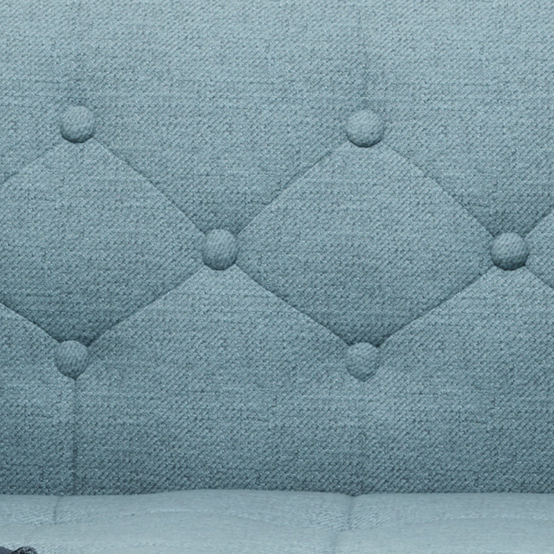 Canapé de salon bleu style Mid-Century en tissu, 80,5 cm (H) x 181 cm (L) x 77,5 cm (P), élégant avec pieds évasés, 77,5 cm (P) x 80,5 cm (H), mobilier luxueux