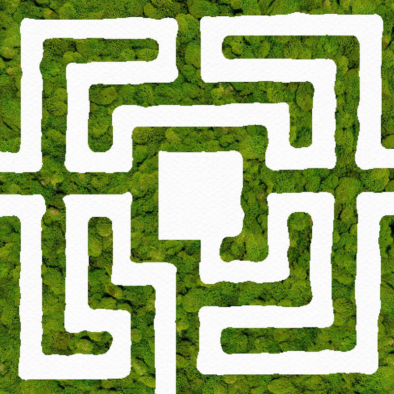 Jardin français - impression encadrée sur papier, H 26 po x l 26 po