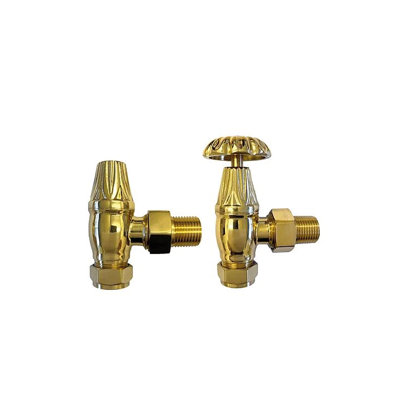 UK-10 Ornate Head Antique Brass Manual Valve & Lockshield