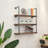 Industrial Retro Wall Mounted Iron Water Pipe Shelf/Bookcase/Shelving – Floating Shelf - Hung Bracket - DIY Storage Bookshelf – Height Adjustable Shelf - Wood Shelf (36In Width Three Tiers)