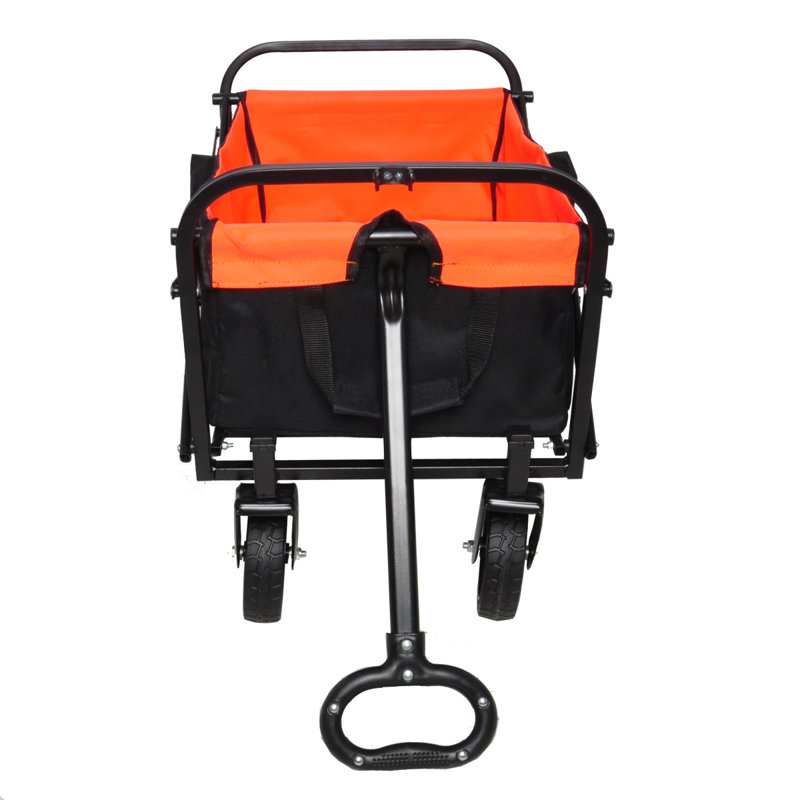 Mini chariot de plage pliable, H 3,02 pi x l 2,53 pi x P 1,66 pi, Noir / Bleu