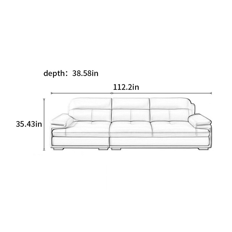 Canapé moderne simple de style américain, H 35,43 po x l 112,2 po x P 38,58 po, 3