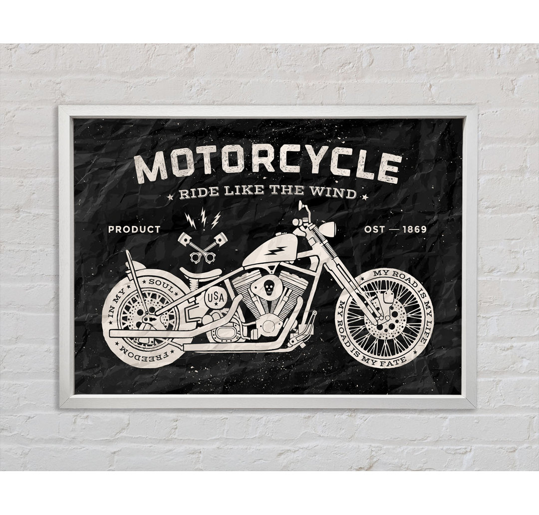 Motorrad Ride Like The Wind - Drucken