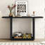 Console avec coins arrondis, placage en bois naturel, conception en U