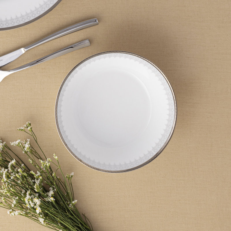 Noritake Silver Colonnade 12-Piece Dinnerware Set, Service For 4