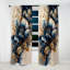 Blue And Gold Floral Bunch III - Traditional Blackout Floral Curtain - 1 Panel-107824814