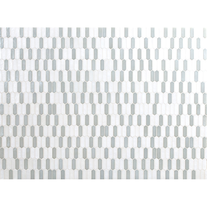 Rietto Spire 10 in. x 12 in. Glossy Glass Mosaic Wall Tile, Cresta Mist