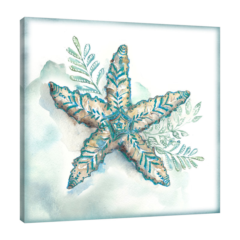 Boho Shells: Star Fish - impression sur toile tendue, H 12 po x l 12 po x P 1,5 po