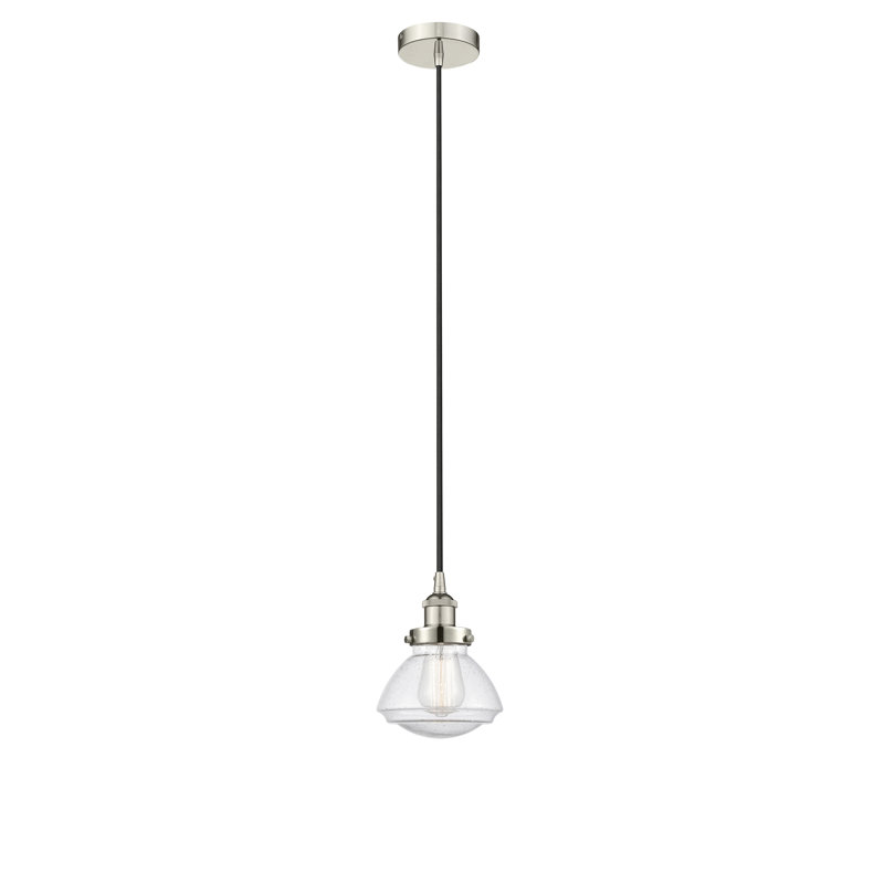 Luminaire suspendu simple à 1 lumière Caille, Nickel poli