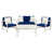 White Frame/Navy Cushion
