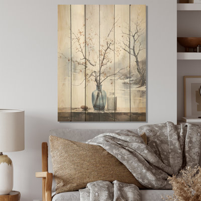 Tree Winters Window Oasis - Tree Wood Wall Art On Natural Pine Wood