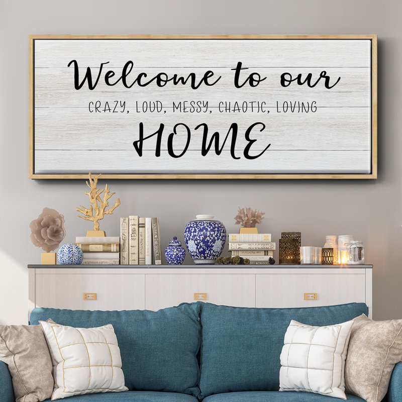 Welcome to Our Home - Toile encadrée, H 8 po x l 20 po