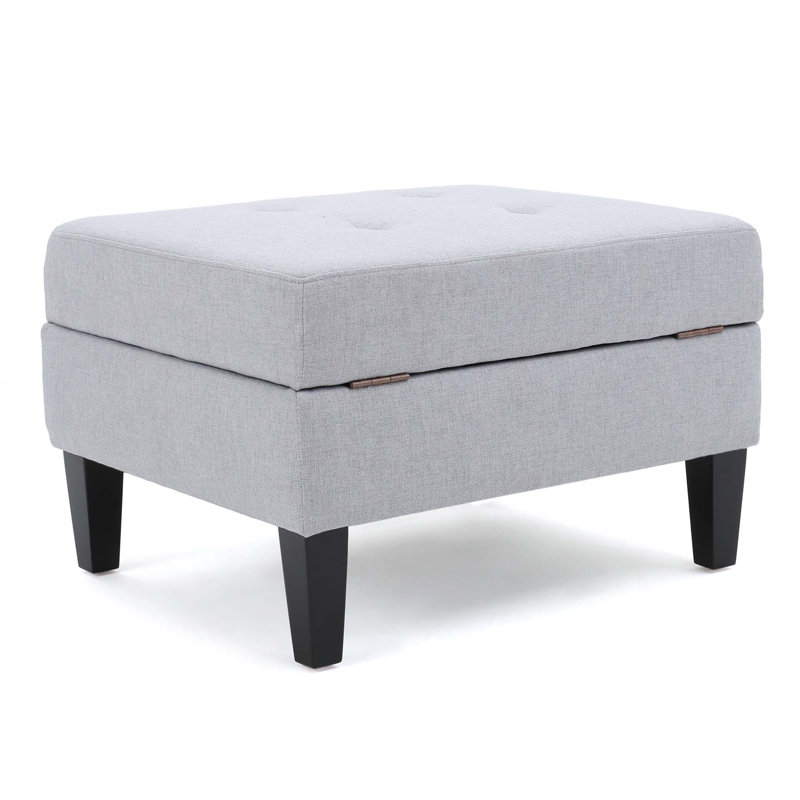 Repose-pieds avec rangement, Gris clair