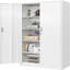 Armoire de rangement verrouillable en métal 72 po pour garage, bureau, maison ou école - Blanc