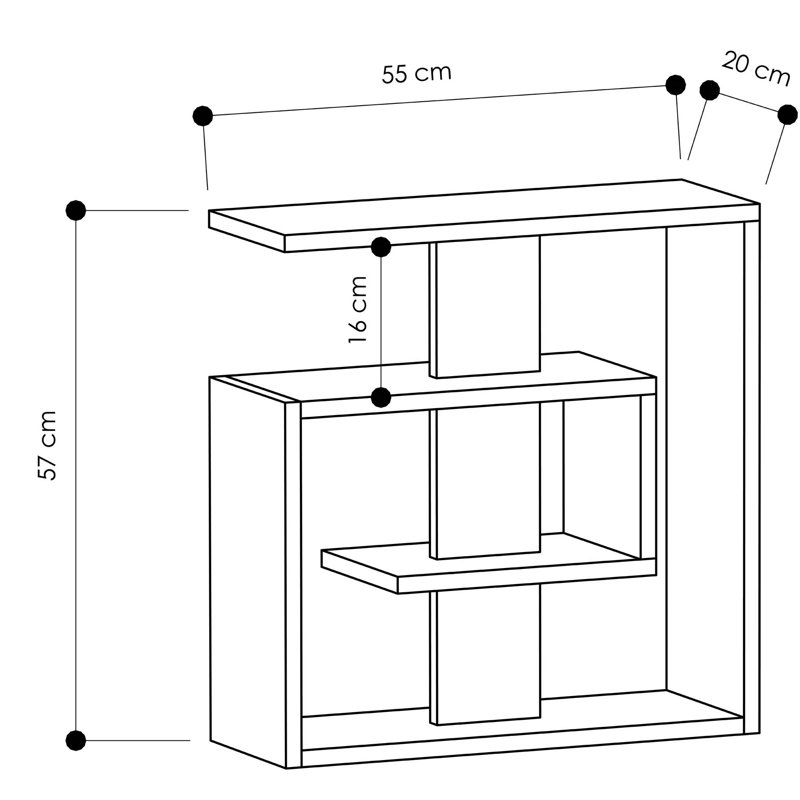 Saly Modern Side Table with Storage Shelves for Living Room, Dark Coffee/Light Mocha