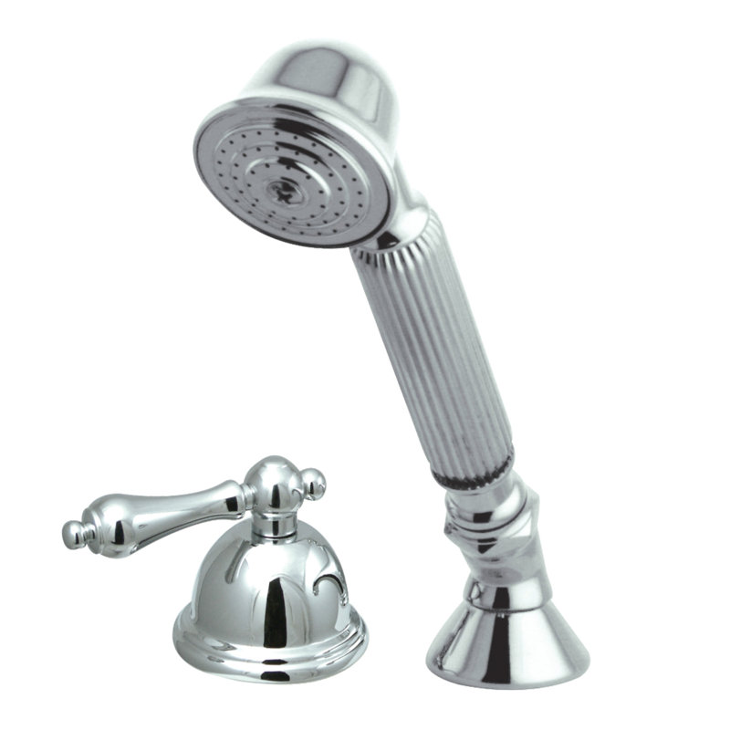 Kingston Brass Vintage Deck Mount Hand Shower with Diverter for Roman Tub Faucet, Polished Chrome