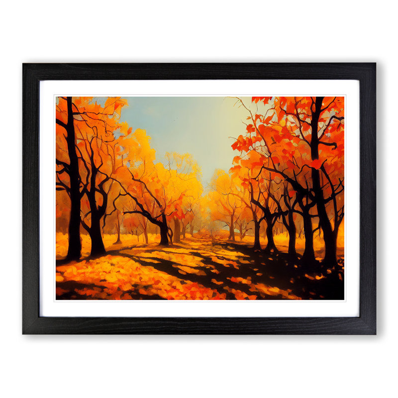 Sweet Autumn Forest - Single Picture Frame Painting, Black Framed, 46cm H x 64cm W x 2cm D