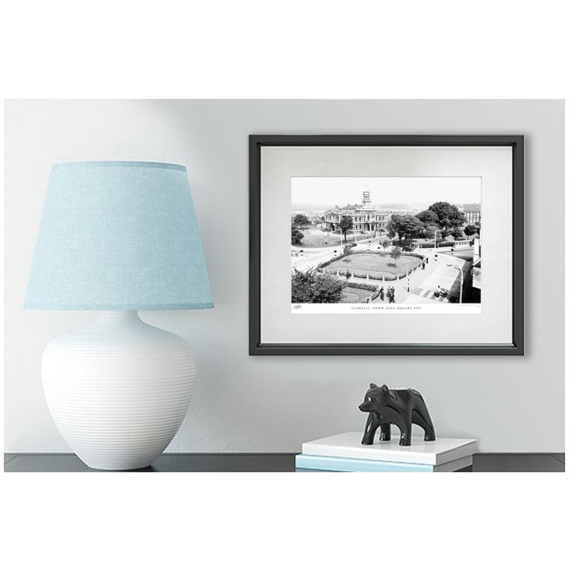 Llanelli, Town Hall Square 1957 by Francis Frith - Single Picture Frame Print, 28cm H x 36cm W x 2.3cm D