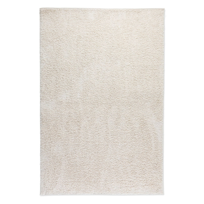 Solid Colour Machine Woven Cream Area Rug, Rectangle 160cm x 235cm