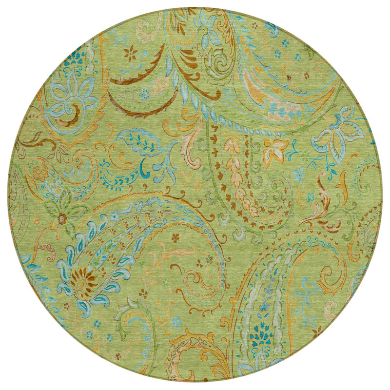 Tapis d'intérieur rond antidérapant lavable 8 po
