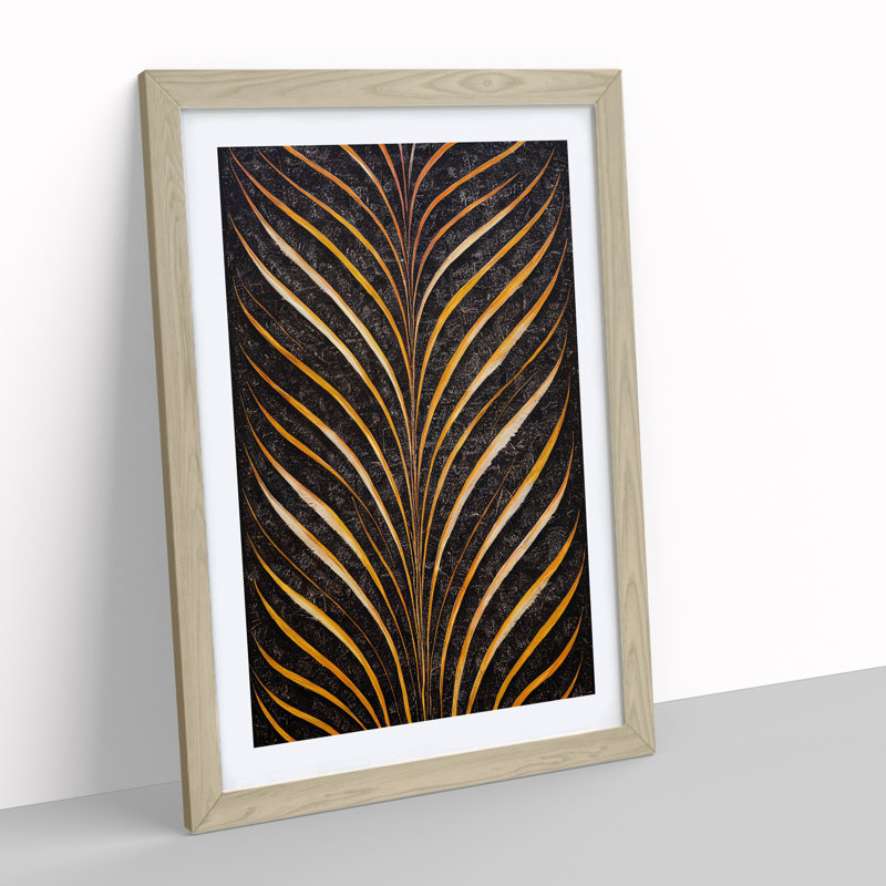 Sacred Feather - Wall Art, 34cm H x 25cm W x 2cm D, Oak Framed
