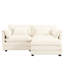 Chenille double rembourré avec sacs latéraux et repose-pieds flexible pour les salons décontractés Grands compartiments, spacieux et amovible-1343278547
