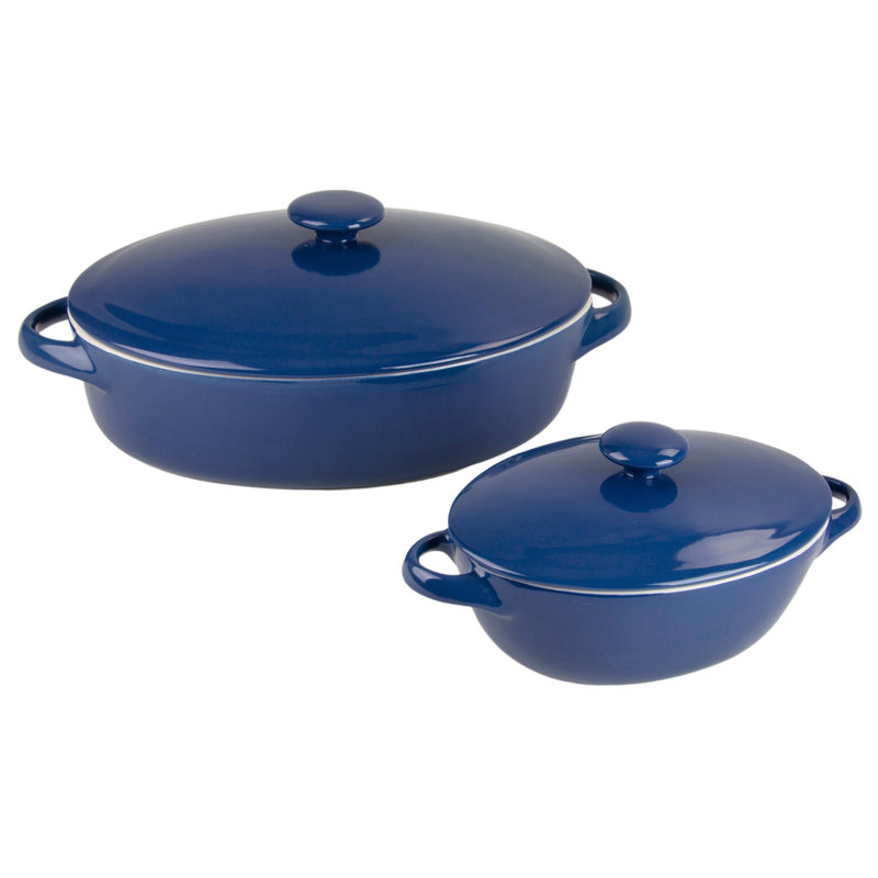 Ensemble de plats de cuisson en grès de 10 po et 7 po Sienna, Bleu
