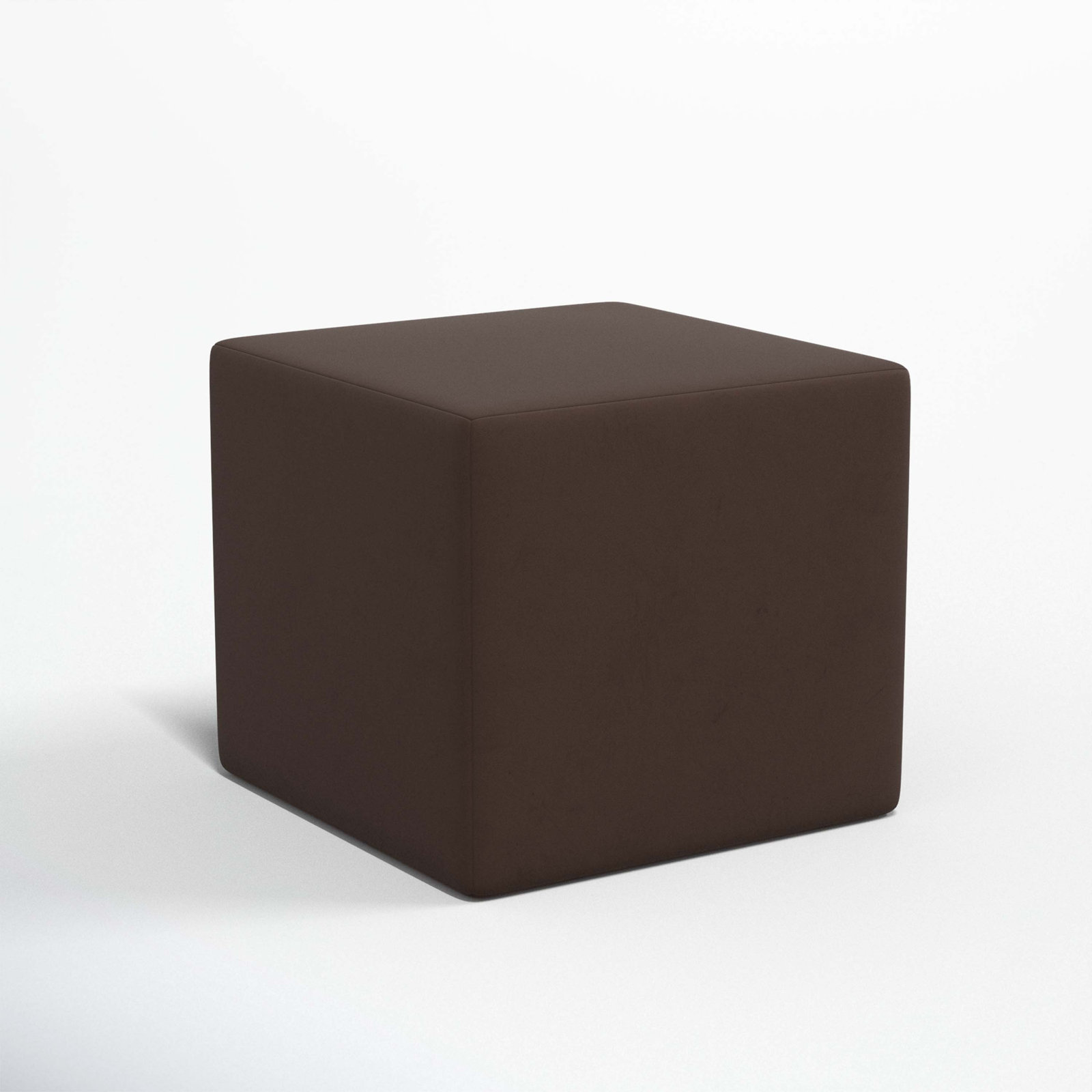 21" Linen Upholstered Ottoman, Classic Chocolate Velvet