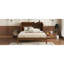 Grand lit escamotable, armoire-lit en bois de pin avec centrale électrique et panneau de décoration en rotin, noyer-52654293