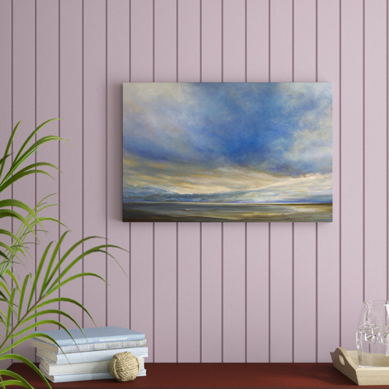 Clouds on the Bay II by Sheila Finch - Painting, 51cm H x 76cm W, Wrapped Canvas