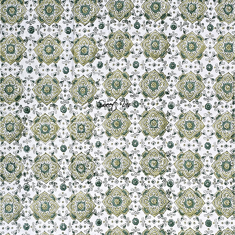Nappe 100% coton faite à la main, 90 po x 60 po, Vert