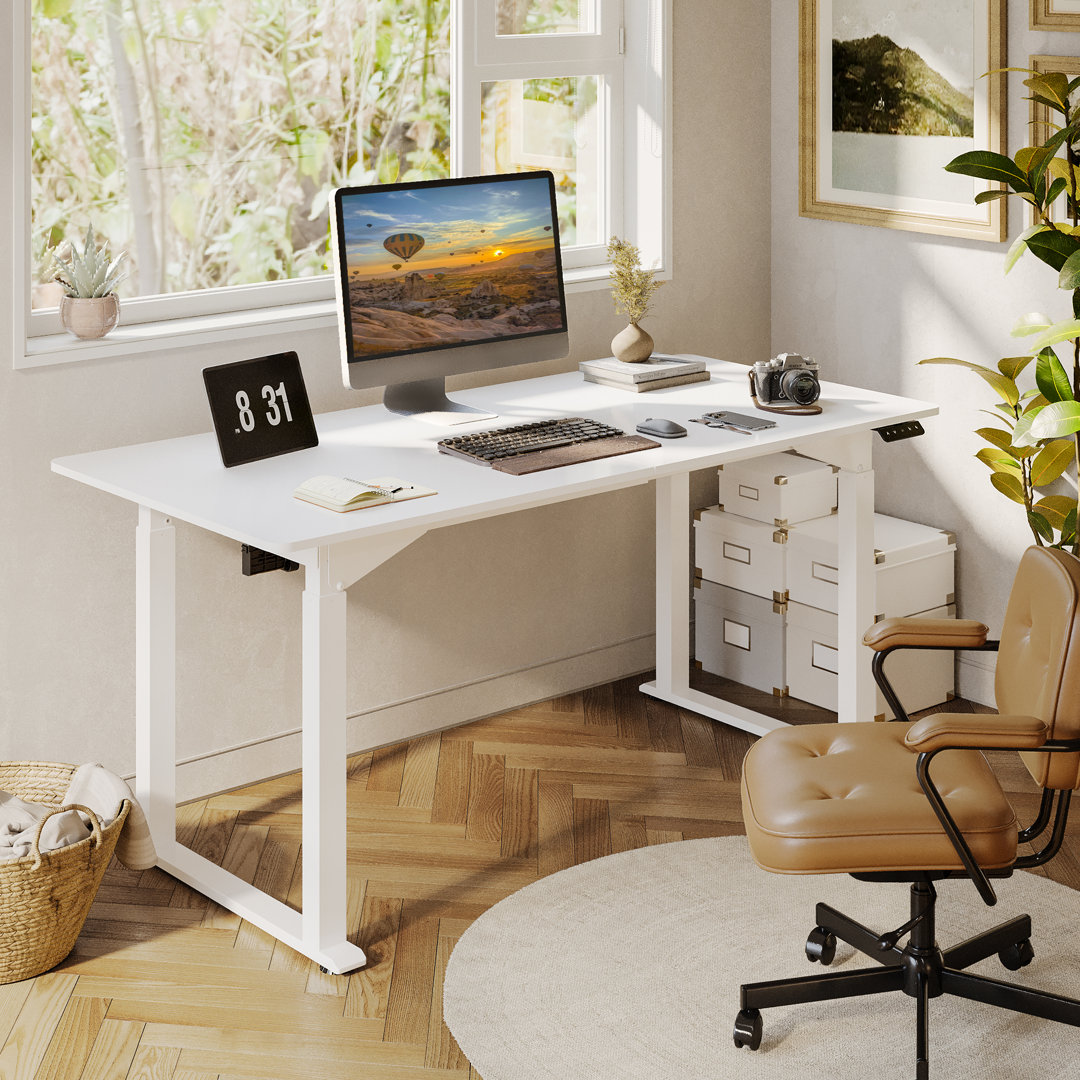 4 Legs Height Adjustable Standing Desk With Splice Board