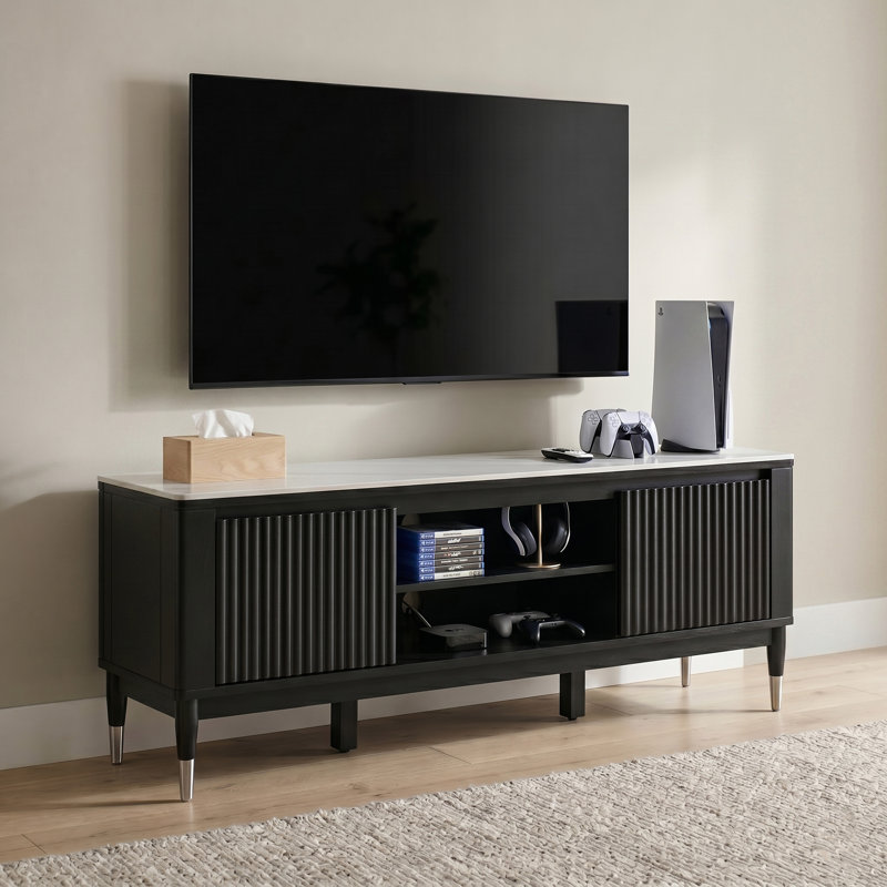 Console de télévision avec plateau en pierre frittée Winchendon