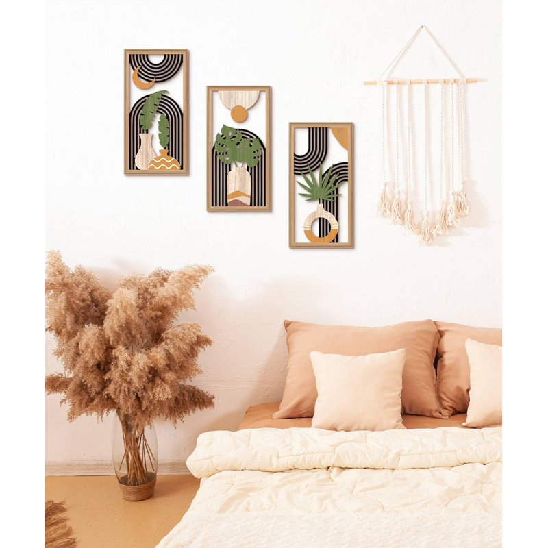 Ensemble de 3 vases décoratifs bohème Boho