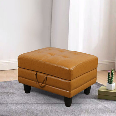 Repose-pieds de rangement rembourré en similicuir de 28,5 po de largeur