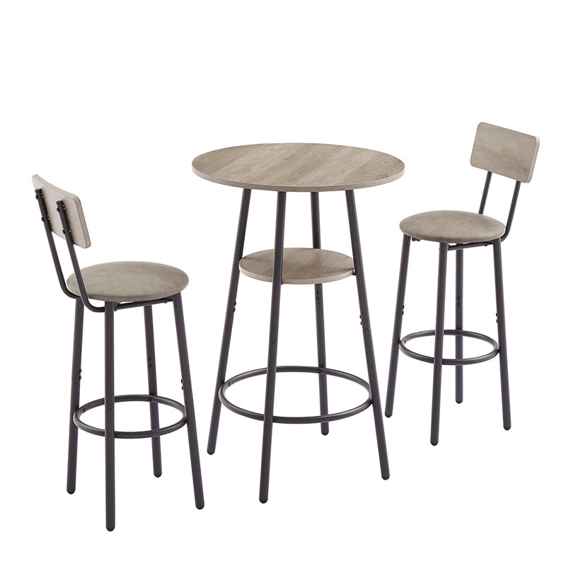 Rieves 2 - Person Four Leg Dining Set, Light Gray, Light Gray/Black