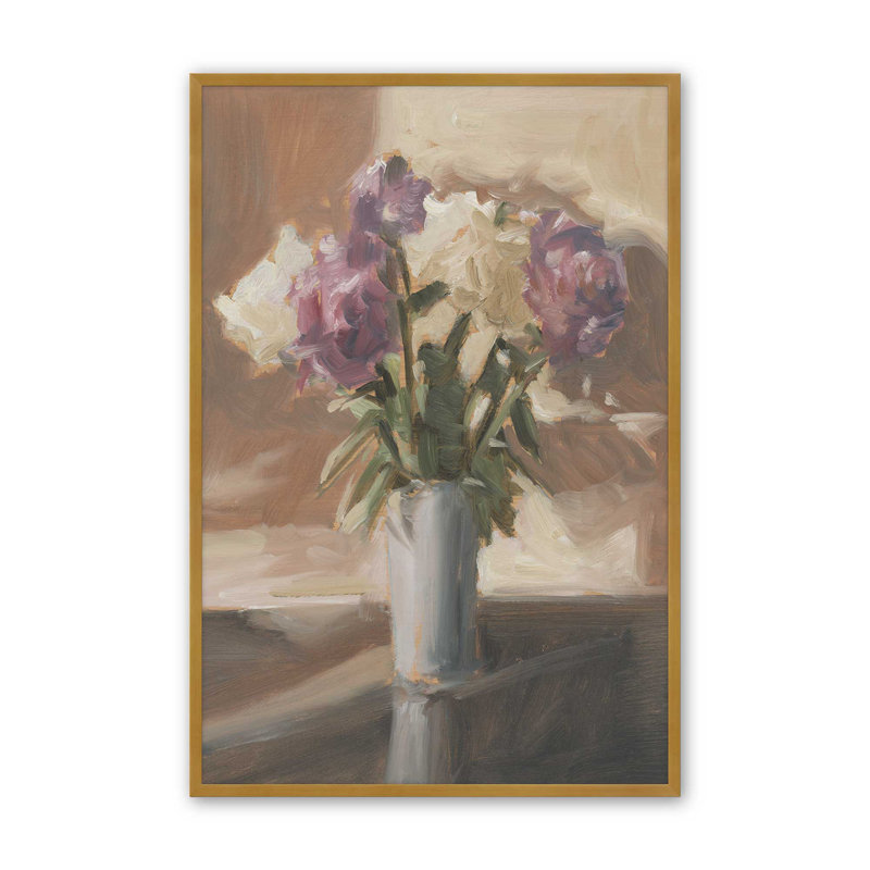 Sunlit Bouquet I par Ethan Harper, reproduction d'art sur toile, Impression sur cadre ouvert sans papier mat, Doré