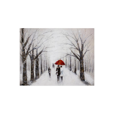 Acrylic Painting Kiss In The Snow