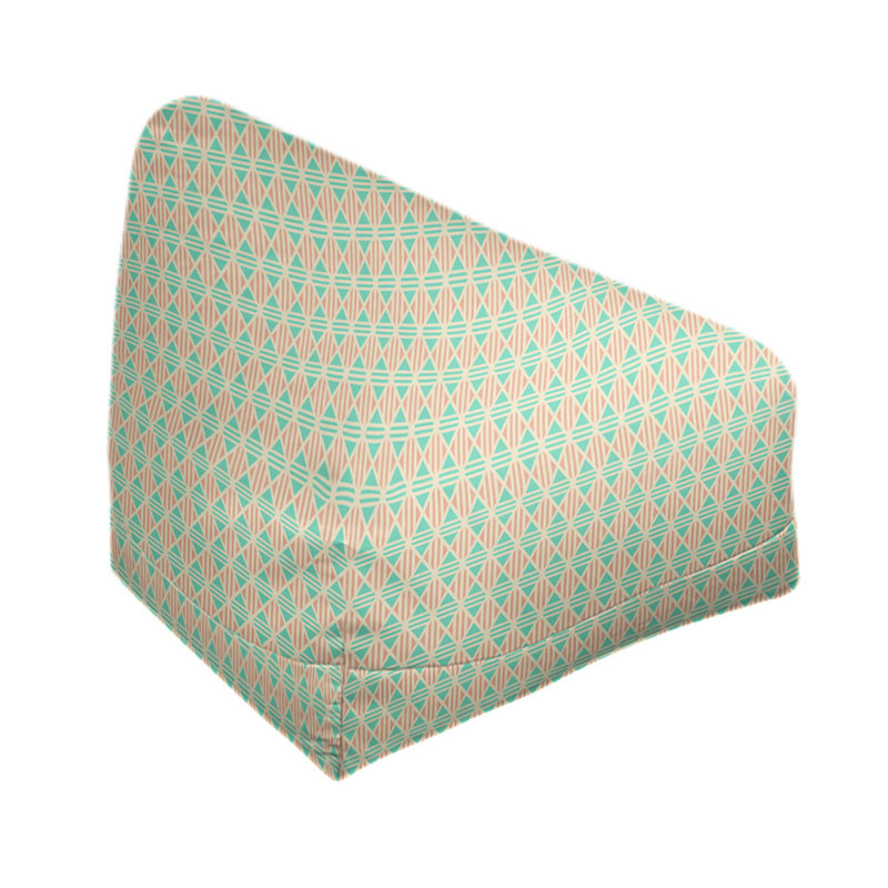 Petite chaise à sacs à billes & Leffel, Pas de bourre, Sarcelle / Orange, H 86 po x L 2 po x P 43 po