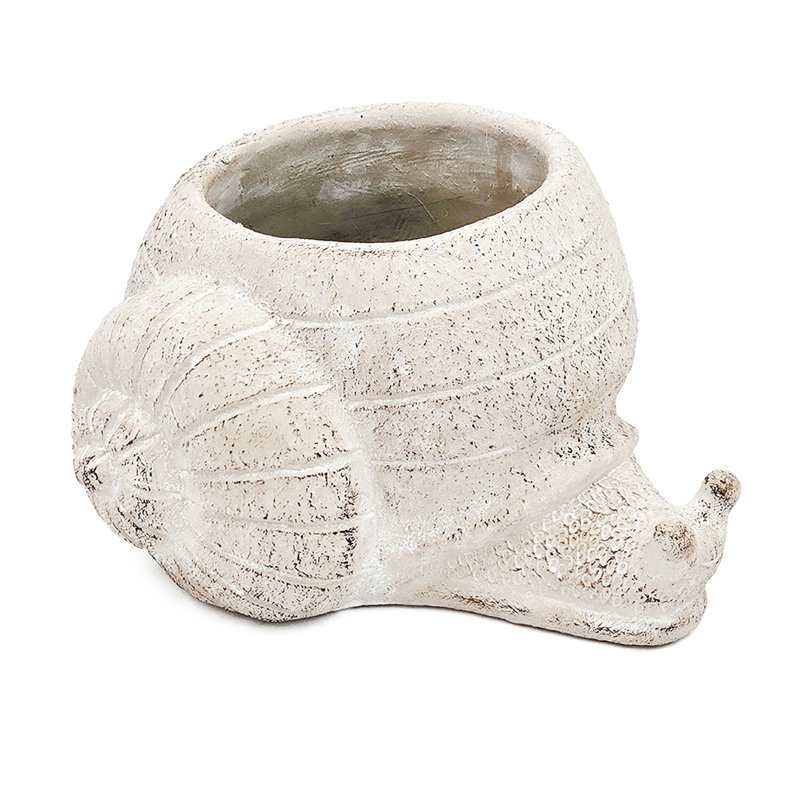 Decorative Sand And Cement Planter 8.3X7x4.7 Inches With Beige Finish For Rustic Decor Different Plants Herb Arrangements